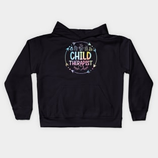 Child Therapist cute floral watercolor Kids Hoodie